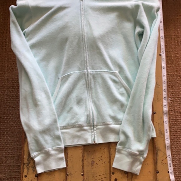 JUICY COUTURE Y2K TERRYCLOTH JACKET MINT GREEN ZIP HOODIE JACKET M - Picture 10 of 13